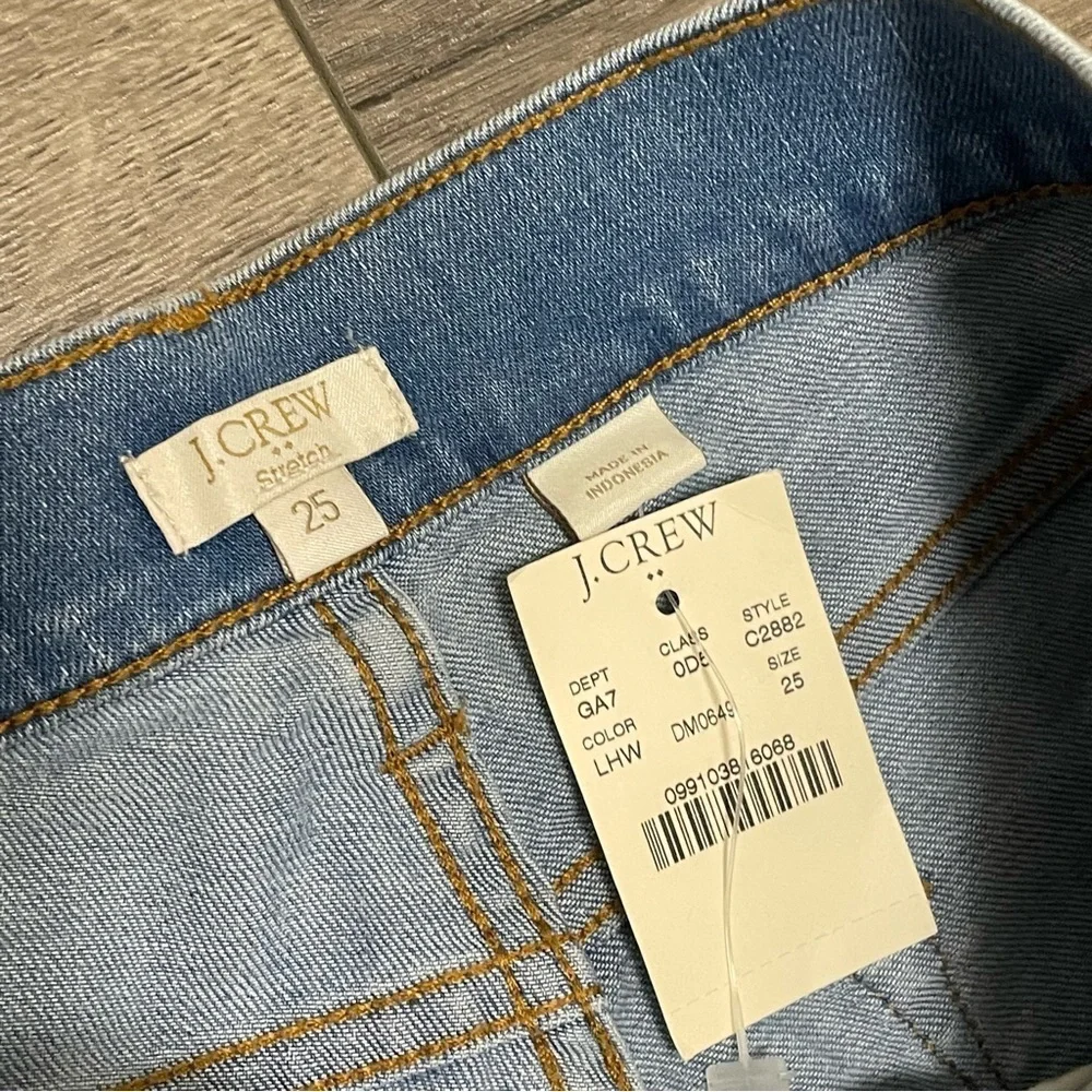 J. Crew Jeans Women's Boyfriend Straight Leg Mid Rise Stretch NWT Sz 25 C2882
